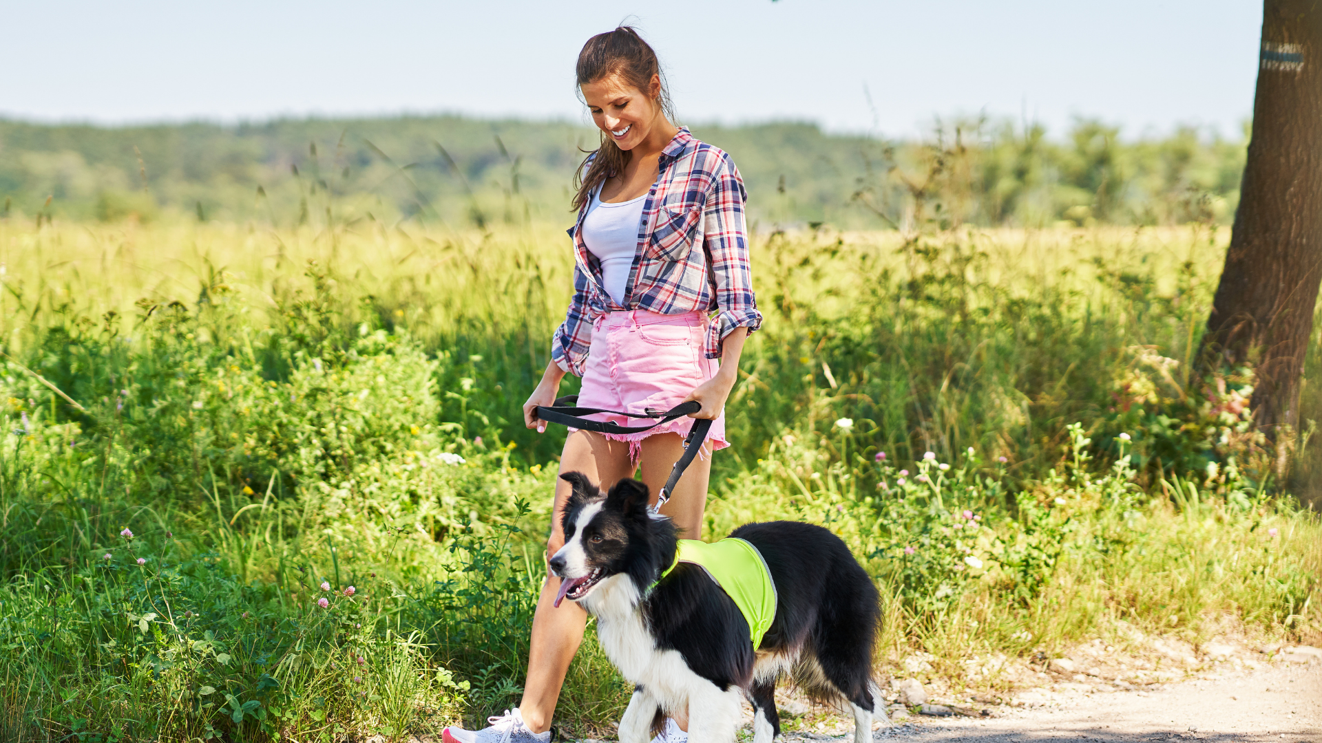 Woman Walking Dog_Energy Energy comes with small, simple habits | NickiFit A to Z Coaching