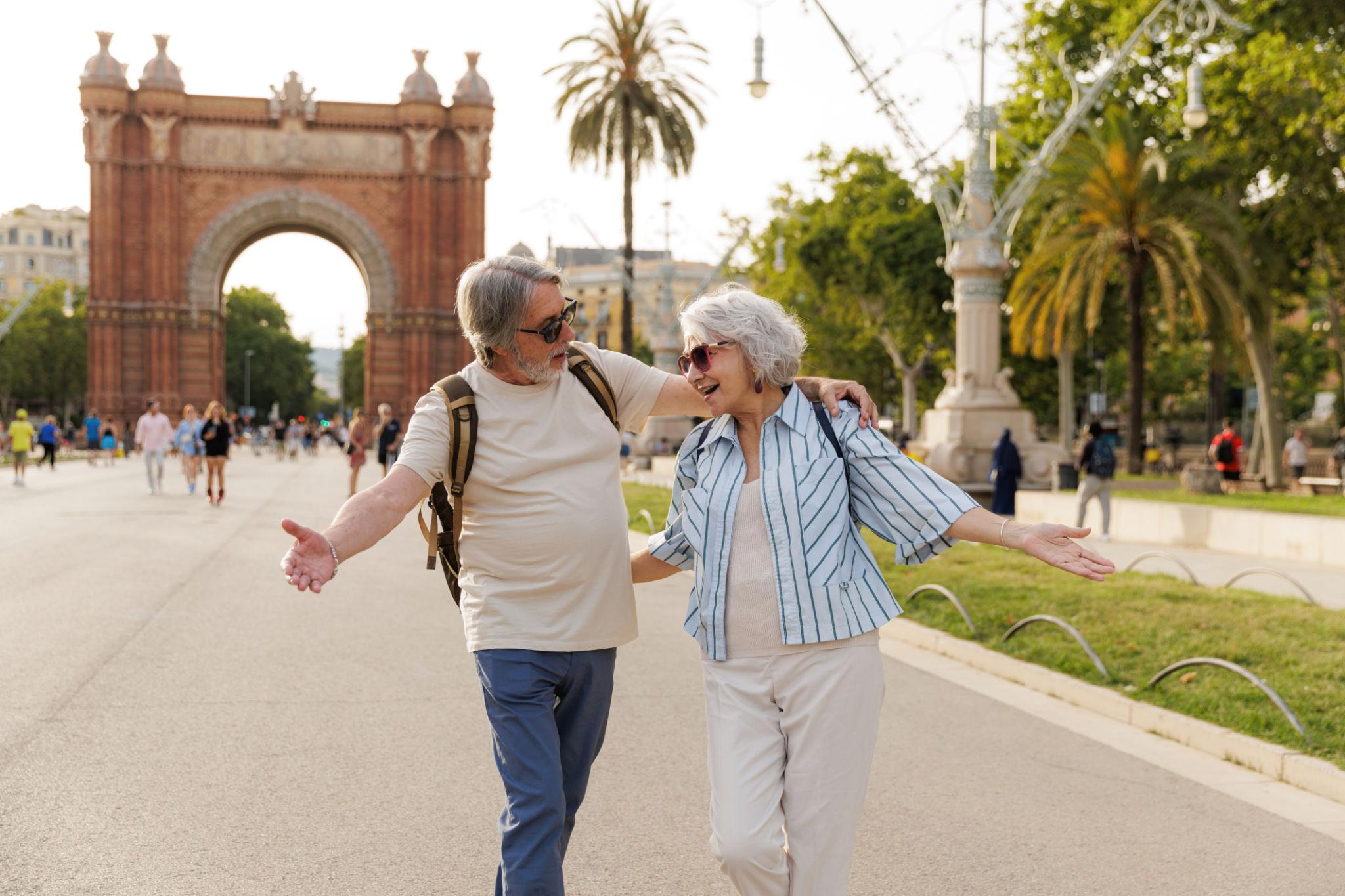 Couple Travels 1 Active older couple traveling together
